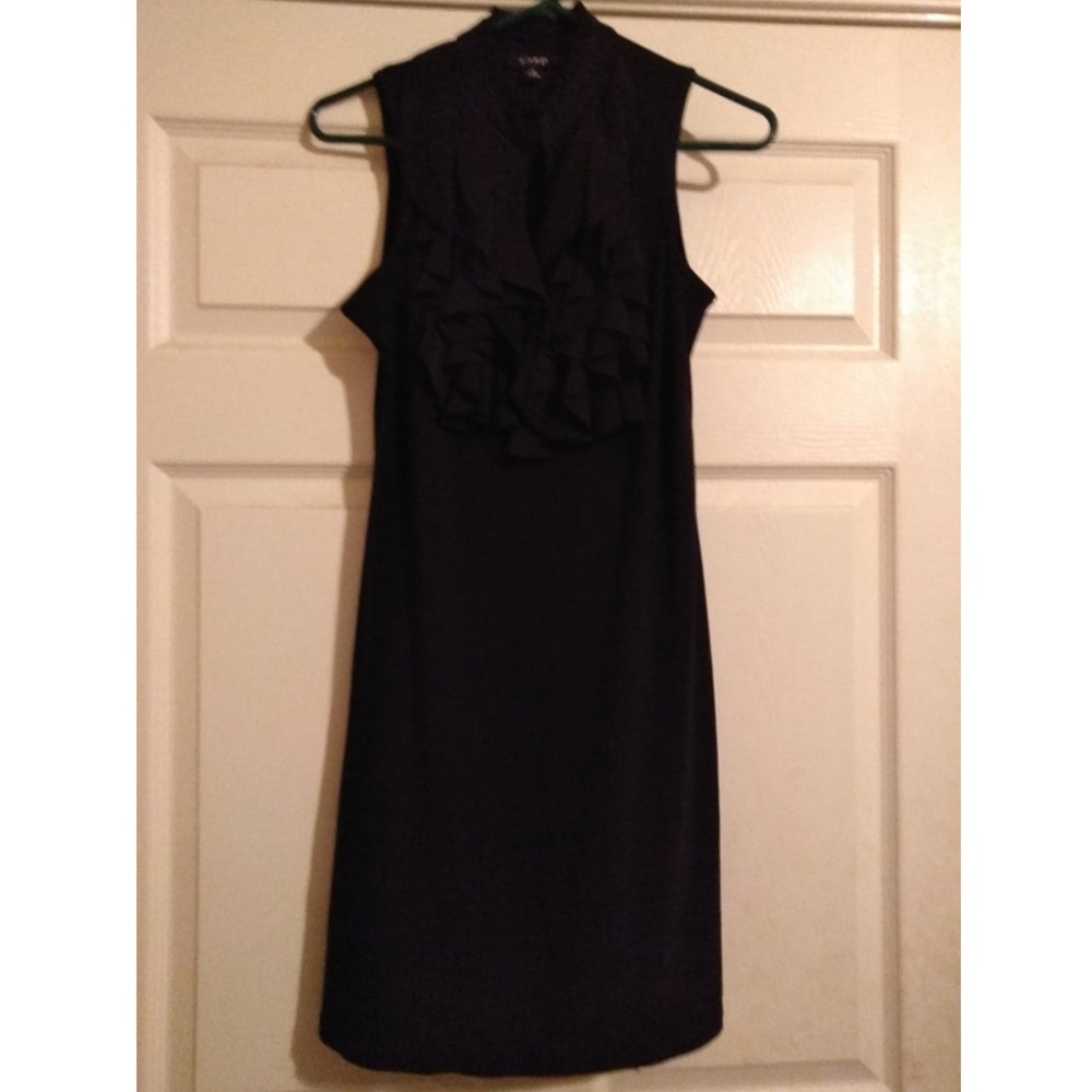 Black Ruffle Top Dress